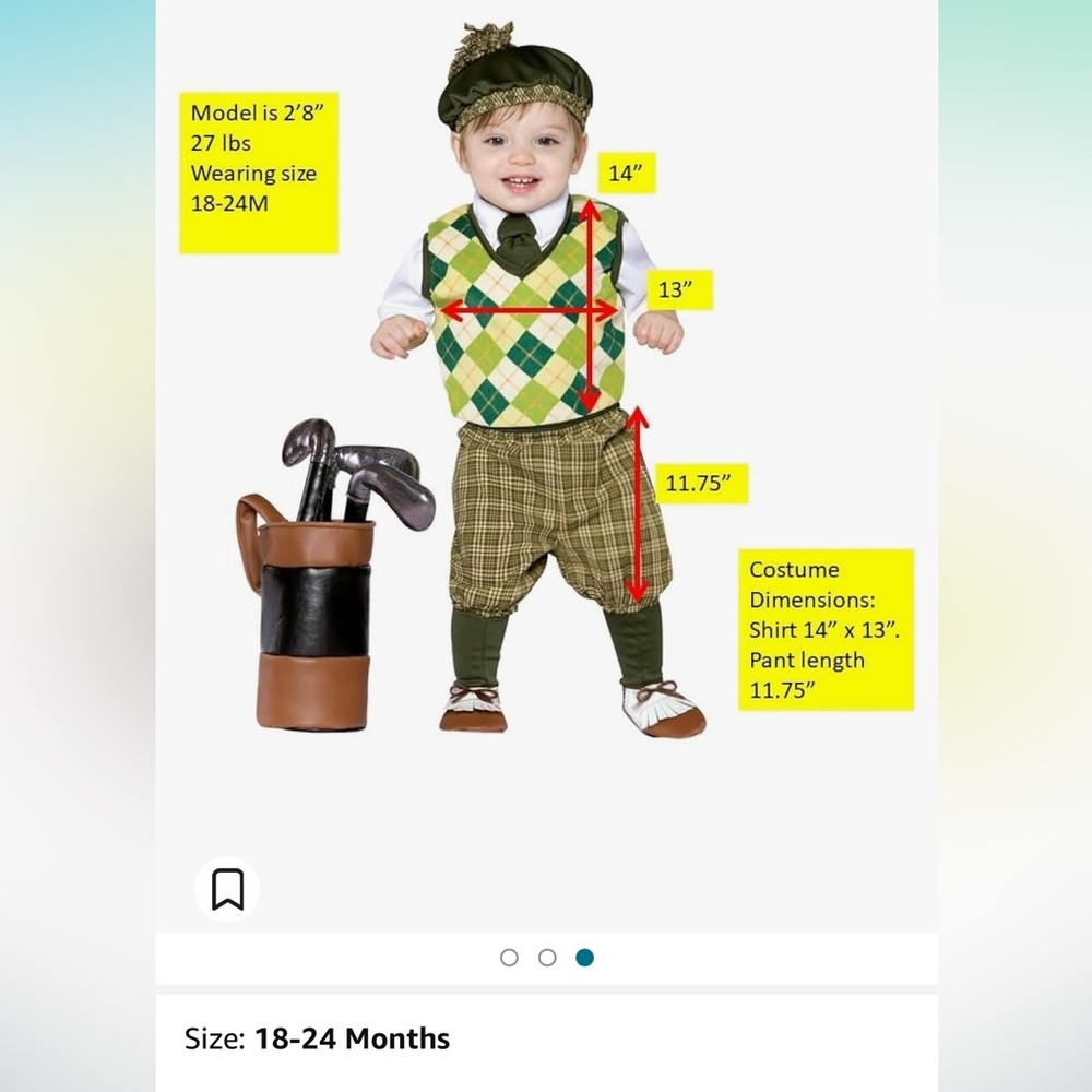 Golfer costume 18-24 months